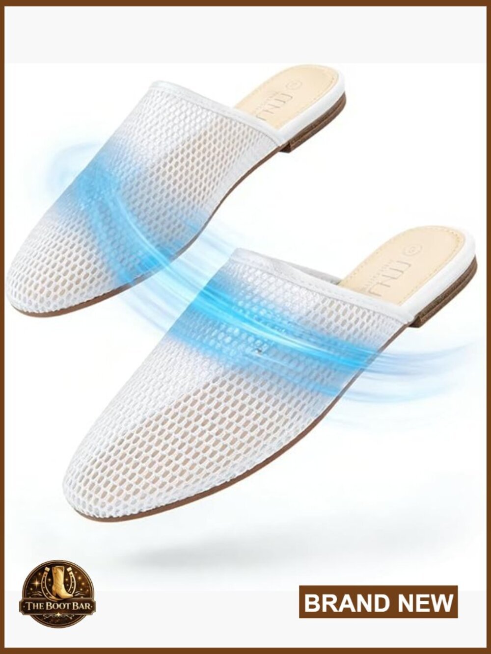 Breathable Mesh Mules for Women - Slip On Round Toe Backless Loafers